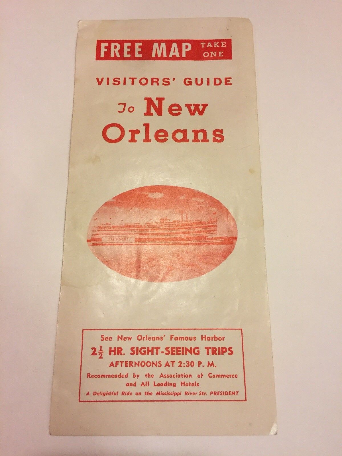 The President Sight Seeing Ship Visitor S Guide New Orleans Harbor Map 1949 Cyber Dutchman